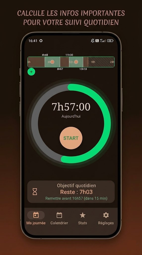 Capture d'écran Ring Mate – Suivi de session de port de l'anneau contraceptif thermique